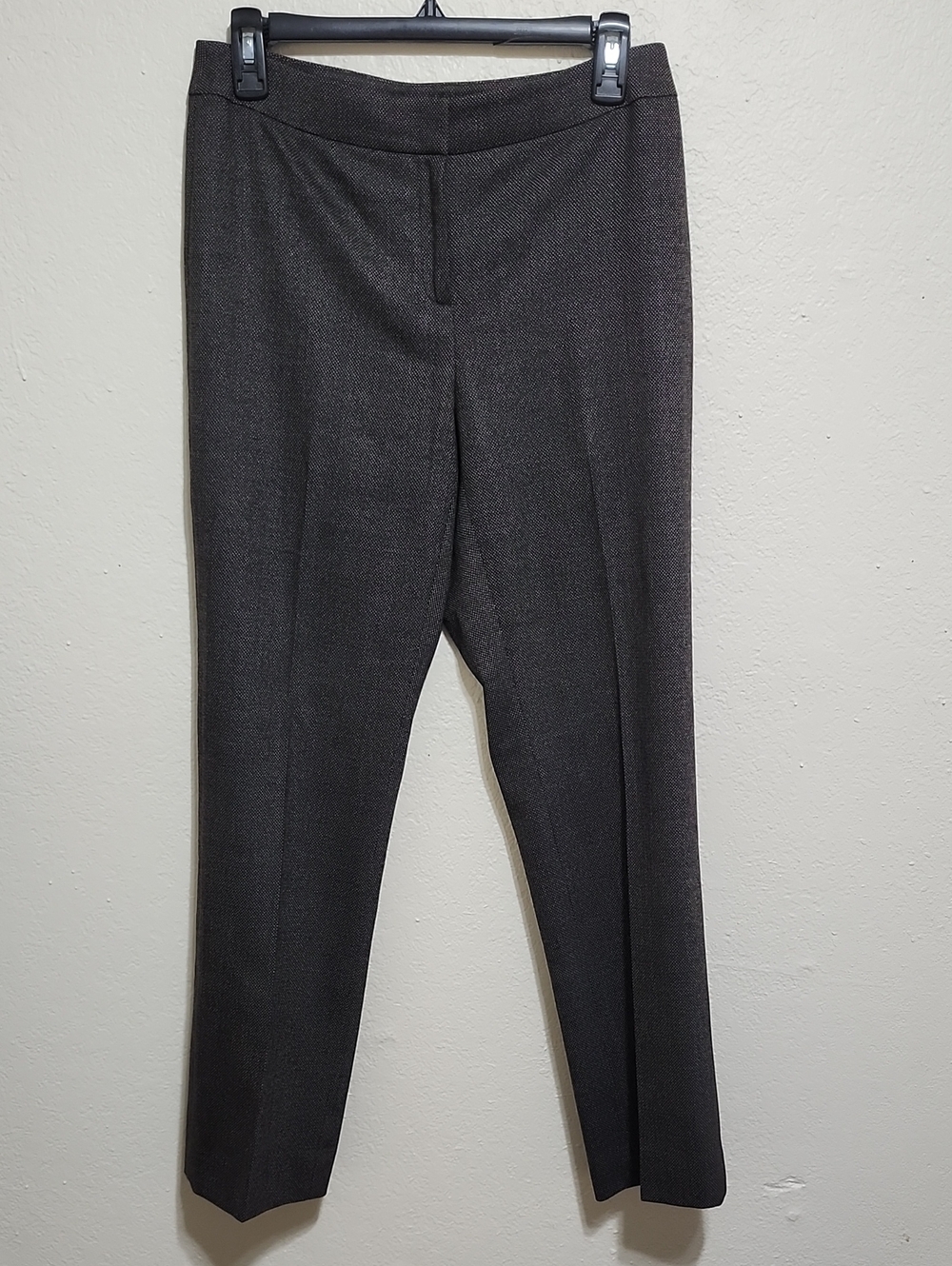 Lafayette 148 New York Gray Textured Tweed Straight Leg Dress Pants Trousers 2
